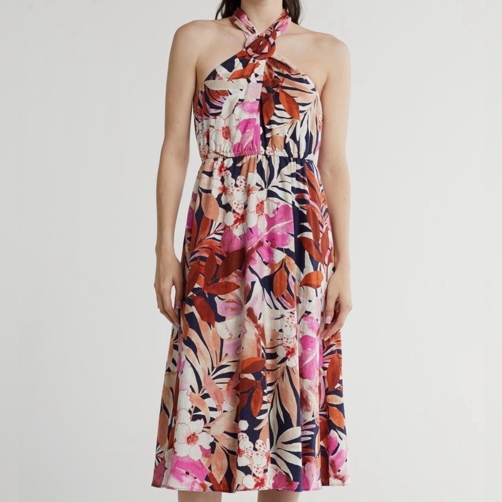 Maggy London Floral Halter Dress Size 6